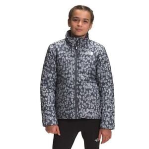 The North Face Girls Printed Reversible Mossbud Swirl Jacket YTH XL Grey Leopard